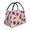 Leaves And Anemone Flowers In Red Grey, variant on Vsdgher Lemon1 Print Insulated Reusable Bags with Sturdy Zipper and Handles, Foldable Totes for Hot or Cold Food Bring or Delivery