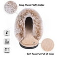 thumbnail image 2 of VANSARTO Women's Comfy Faux Fur Scuff Slippers Micro Suede Memory Foam Slip on Fuzzy Slide House Shoes Anti-Skid Sole, Beige, Size 11-12, 2 of 5