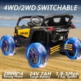 24V 4x4 Ride on Car Truck, IRIMMY 4WD/2WD Switchable Kids UTV, 200W*4 Power Motors, EVA Tires