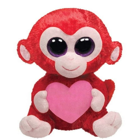 TY Beanie Boos -Charming the Red Monkey (Glitter Eyes) Small 6" Plush