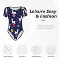thumbnail image 5 of Lsque Lama in Space Women's Crew Neck Short Sleeve Bodysuit Basic T Shirts Tops Onesie Adult Cute Pajama-XX-Large, 5 of 8