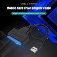 thumbnail image 2 of Cable adaptador de disco duro Cable convertidor USB 2.0 a SATA compatible con UASP de 22 pines para HDD SSD de 2,5 pulgadas JShteea Nuevo, 2 of 9