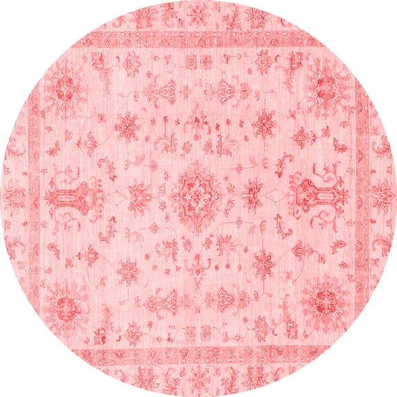 Ahgly Company Indoor Round Oriental Red Traditional Area Rugs, 5' Round