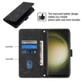 thumbnail image 3 of Compatible with Samsung Galaxy S23 Ultra 5G Classic Embossed PU Leather Case with Card Holder Shockproof Cover, 3 of 5
