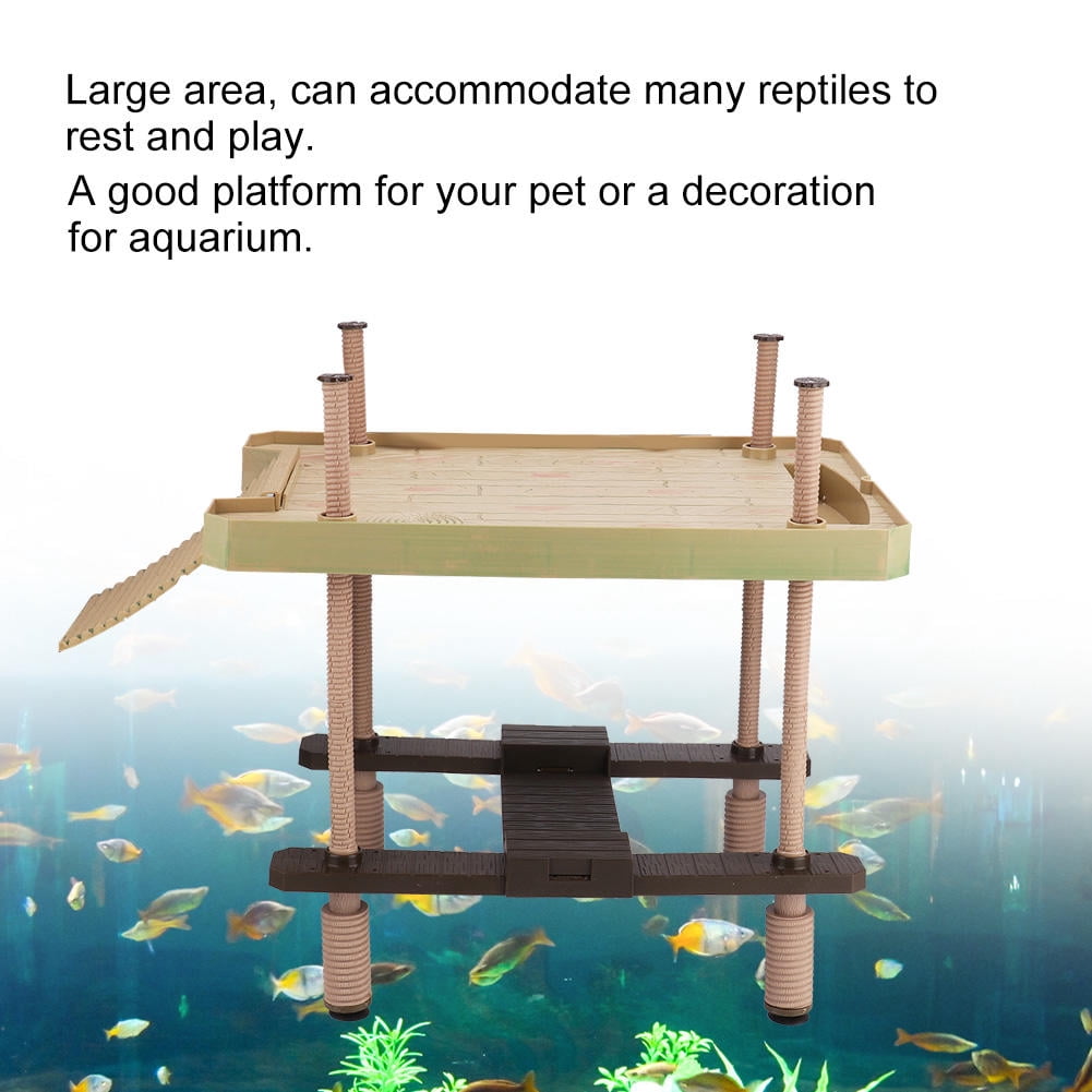 Suodoka Reptile Floating Island Basking Platform – Durable, Non‑Toxic, 11.4" x 16.1" for Turtles, Frogs & Salamanders, Easy‑Clean, Natural Aquatic Décor