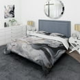 thumbnail image 1 of Designart "Captivating Marble White and Grey II" Abstract Marble Bedding Covert Set - Modern White Abstract Bed Set With 2 Shams, 1 of 6