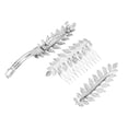 thumbnail image 3 of Unique Bargains 1 Pc Hair Barrettes Grace Leaf Pattern Set Barrette Clip Silver Tone, 3 of 5