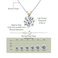 thumbnail image 4 of Dazzlingrock Collection IGI Certified 2.50 Cttw Round Lab Grown White Diamond V Bail Solitaire Pendant Necklace with 18 inch Silver Chain for Women in 18K Solid Yellow Gold, 4 of 5