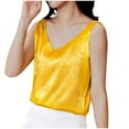 thumbnail image 2 of QUNYINEY V Neck Tank Top for Women Sleeveless Casual Floral Camisole Tops Loose Satin Soft Tank Tops, 2 of 5