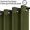 thumbnail image 6 of XWZO Olive Green Sheer Curtains 84 Inch Length 2 Panels Set with Tiebacks, Grommet Semi Transparent Light Filtering Window Drapes for Bedroom Living Room Dining Wedding Backdrop, W52 x L84, 6 of 11