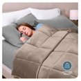 thumbnail image 2 of Weighted Blanket or Full Size 10lb (40" x 60") - Minky Fleece - Premium Heavy Blanket Nontoxic Glass Beads (Taupe, 40"x60"), 2 of 9