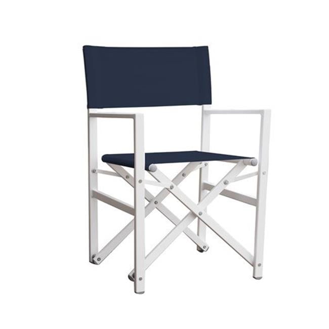 Studio Aluminum Folding Directors Chair, Navy Steel