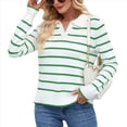 thumbnail image 2 of Camisas de Mujer con Cuello de Solapa, Cuello en V, Blusa de Larga, Blusa Informal Elegante. Verde XL, 2 of 8