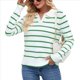 thumbnail image 2 of Camisas de Mujer con Cuello de Solapa, Cuello en V, Blusa de Larga, Blusa Informal Elegante. Verde S, 2 of 8