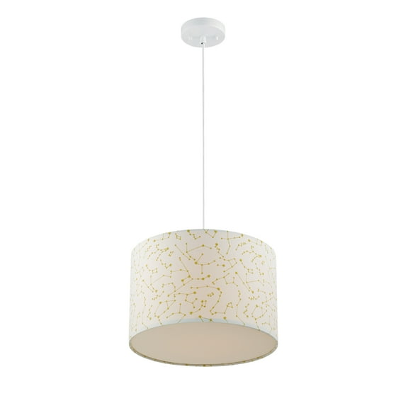 Novogratz x Globe Stella 1-Light Matte White Constellations Print Pendant Light