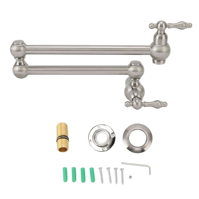 Stretchable Swing Arm Sink Faucet,G1/2 Wall Mounted Kitchen Kitchen Faucetwith Swing Arm Double Joint Swing Arm Faucet Enhanced Durability