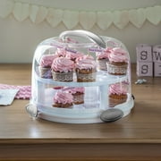 Better Homes & Gardens Round Cake Carrier with Clear Plastic Cover, 13 Diameter, Dishwasher Safe, Best Used for Leftover Storage and Party Transportation