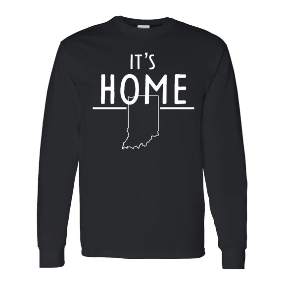 Inktastic It's Home State of Indiana Outline Long Sleeve T-Shirt