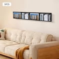 thumbnail image 3 of Wall Mount 34" Media Storage Rack Modern CD DVD Organizer Metal Floating Shelf Cube Storage Media Shelf Video Game Organizer for Living Room (Black 5PCS), 3 of 9