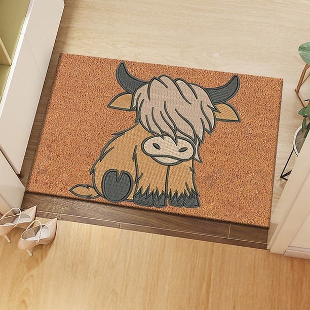 Highland Cow Bath Mat,Bathroom Rug,Shower Mats for Bathtub Shower Room Sinks,Non-Slip Floor Mats Soft Doormats for Home Decor 15.75×23.62inch