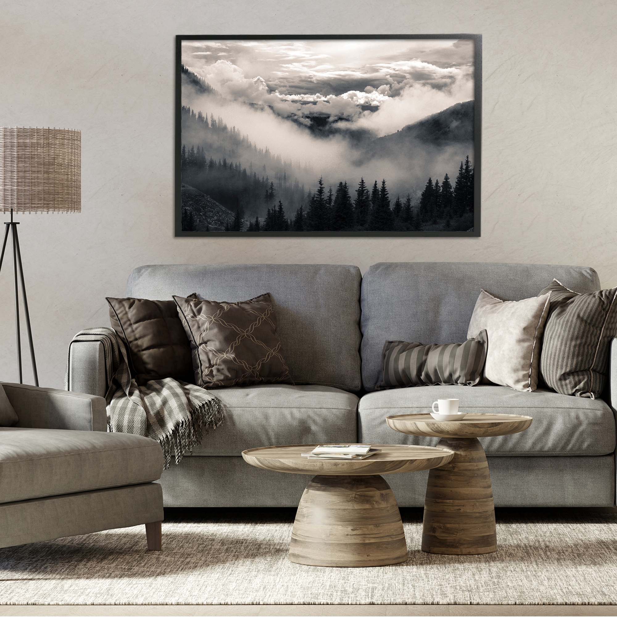 Billowing Fog Atmosphere Black Framed Giclee Art, design by Decent Exposures