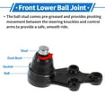 thumbnail image 5 of Unique Bargains 2 Pcs Front Lower Ball Joints for Hyundai Veracruz 07-12 No.K500073/545303J000, 5 of 7