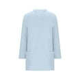 thumbnail image 4 of Lenpel Girls' Fuzzy Fleece Oversized Sweatshirts Kids Long Sleeve Crew Neck Pullover Sweater Tops Plush Tunic Sweatshirts(Light Blue,11-12 Years), 4 of 7