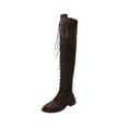 thumbnail image 2 of Bnwani Low Heel Boots Women Fall Winter Pointed Zipper High Knight Boot Brown Size 9.5, 2 of 5