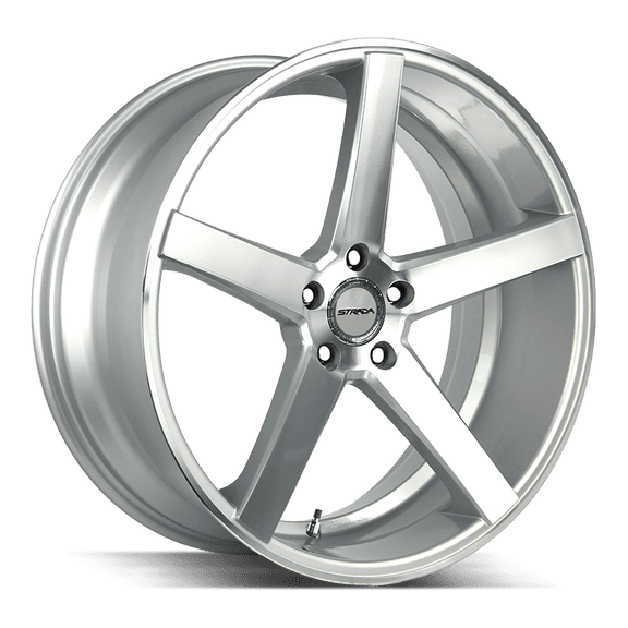 Strada PERFETTO Silver Machined - 22X9.5-5x120 Bolt Pattern, 30 Offset