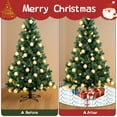 thumbnail image 4 of 48 Inch Christmas Tree Skirt – Velvet Plush Tree Mat, Soft Thickened Polyester with Red Ties, Single-Sided Printing, Available in 30in/36in/48in, Perfect for Holiday Xmas Tree Decoration, 4 of 7