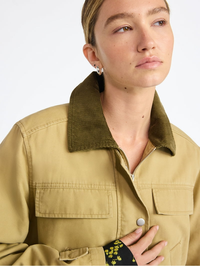 Scoop Women's and Women's Plus Cotton Oversized Cargo Barn Jacket