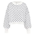 thumbnail image 4 of Holiday Sweaters For Women Festive Funny Butterfly Jacquard Graphic Crew Neck Sweatshirt Casual Loose Winter Soft Warm Knit Holiday Pullover Tops White M, 4 of 5