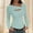 Light Blue, variant on EchfiProm T-Shirts for Women Notch Neck Ribbed Tops Black Slim Pullover Trendy Solid Ladies Long Sleeve