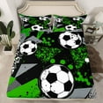 thumbnail image 2 of Homewish Football Sport Bed Sheets,Boys Soccer Game King Sheets,Black Splatter Ink Sheet Set For Teens,Super Cozy Room Decor,4pcs, 2 of 7