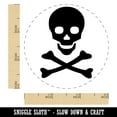 thumbnail image 2 of Skull and Crossbones Solid Self-Inking Rubber Stamp Ink Stamper - Black Ink - Small 3/4 Inch, 2 of 7