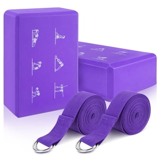 18-Piece Yoga Block And Strap Set - 9x6x3 Inch EVA Foam Blocks With 8ft D-Ring Straps