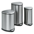 thumbnail image 2 of Safco Products Step-on Waste Receptacle, Triangular, Stainless Steel, 7 Gallon, Chrome, 2 of 2