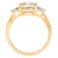 thumbnail image 2 of 2.32 ct Princess Cut Natural Morganite 3 Stone 14K Yellow Gold Womens Engagement Ring, 2 of 4