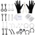 thumbnail image 1 of 47pcs Stainless Steel Body Piercing Kit Zircon Navel Rings Lip Studs Ear Studs Eyebrows Piercing Body Jewelry Piercing, 1 of 2