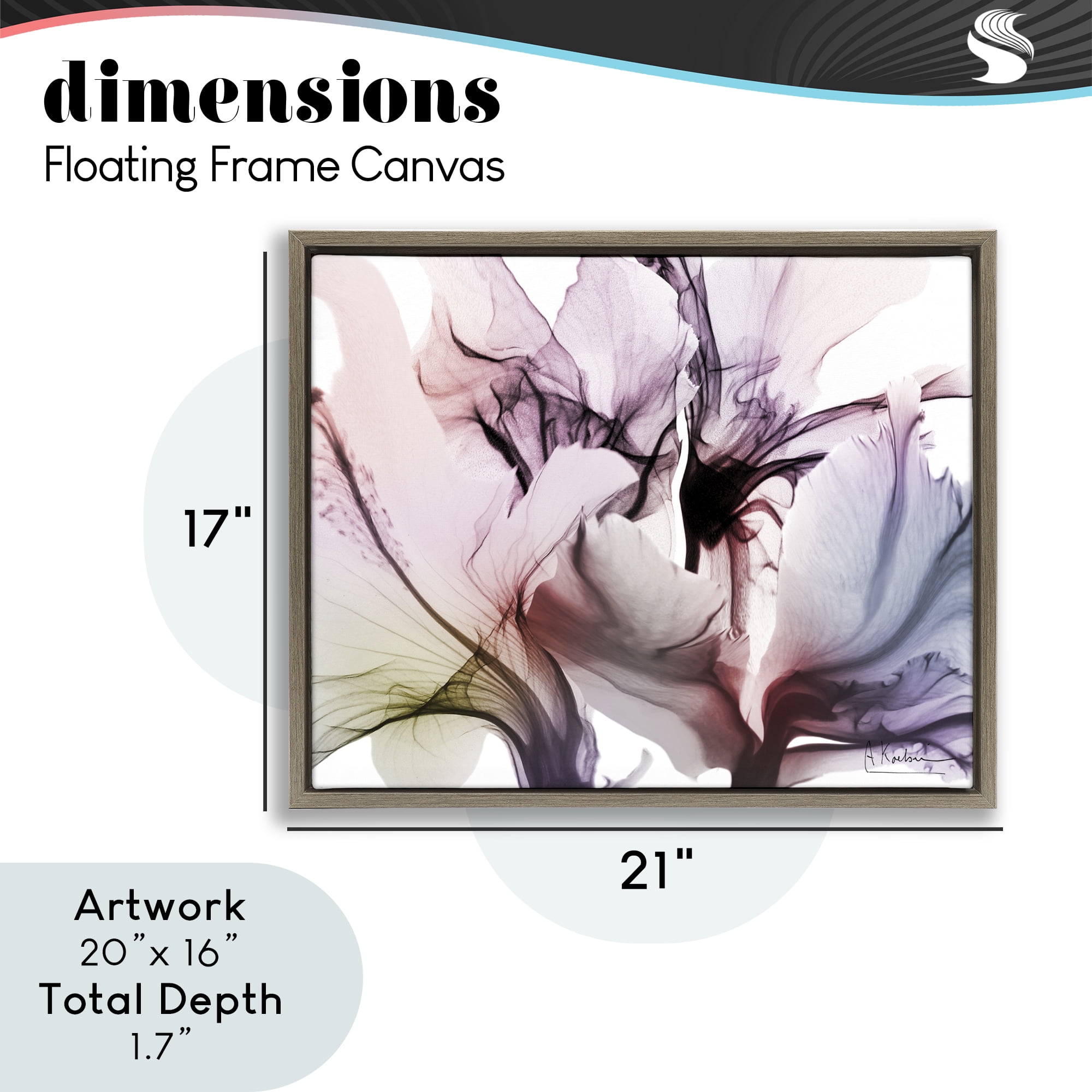 Stupell Industries Brilliant Song Flower Petals Brown Framed Floater Canvas Wall Art, design by Albert Koetsier