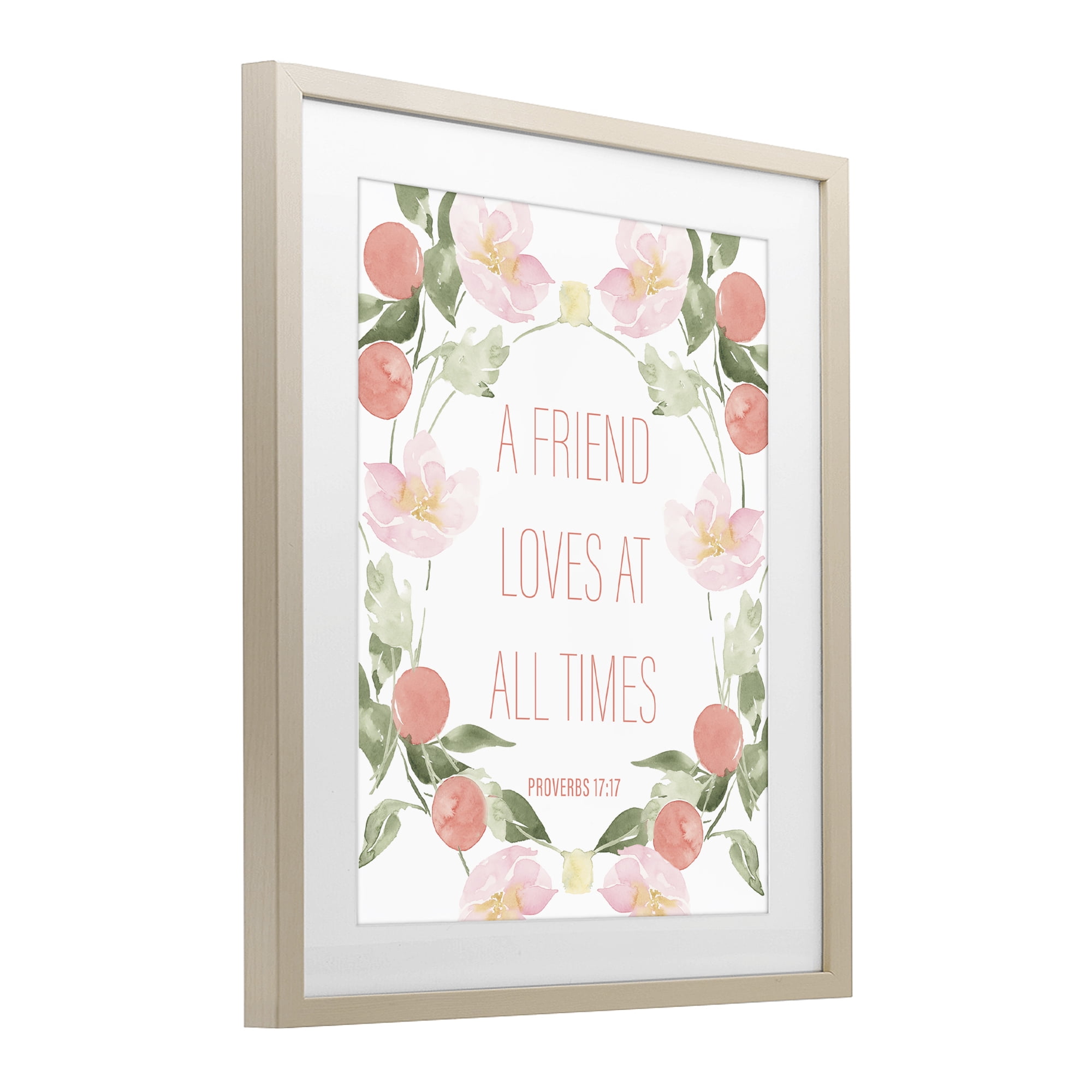 Stupell Industries A Friend Loves At All Times Birch Framed Print Under Glass, design by Lucille Price