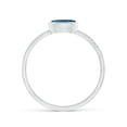 thumbnail image 2 of ANGARA Natural Bezel-Set Oval London Blue Topaz and Diamond Ring in 14K White Gold for Women (Size-6x4mm) | November Birthstone, Anniversary, Jewelry Gift for Women | Natural London Blue Topaz Ring, 2 of 10