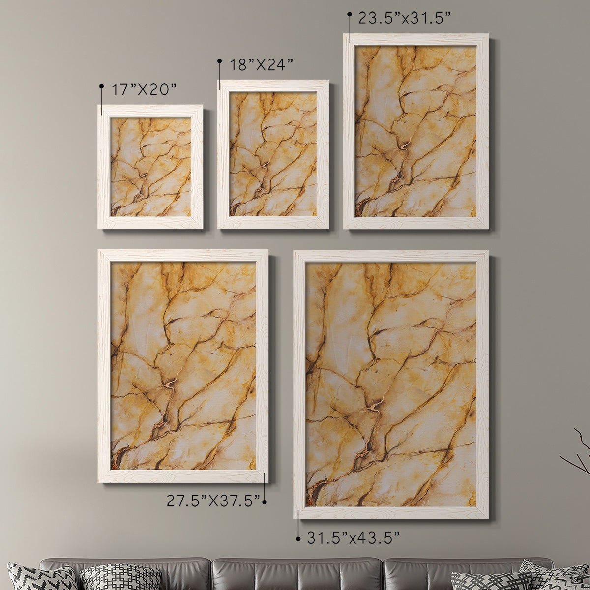 Yellow Marble I - Premium Framed Canvas 2 Piece Set - Ready to Hang