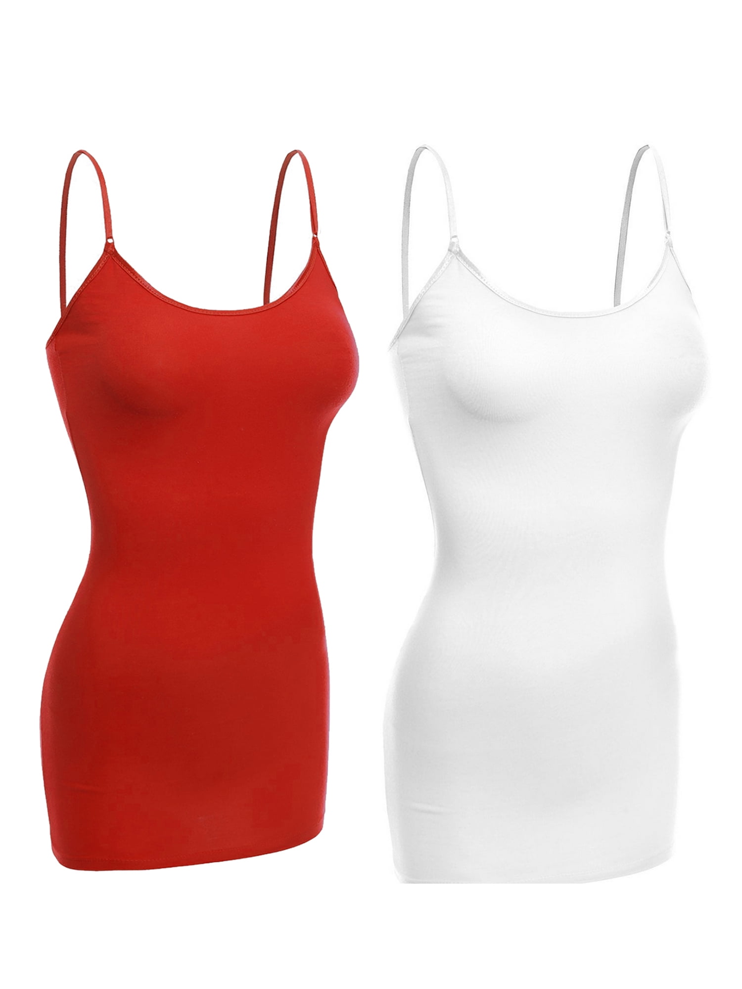 spaghetti strap tank with built in bra