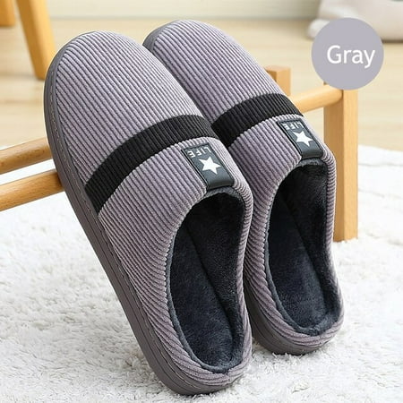 

Plus Size 48 49 Waterproof Men Down Slippers Winter Indoor Fur Shoes Male Rubber Anti-Odor Mans Flurry Slides Floor Slippers Man