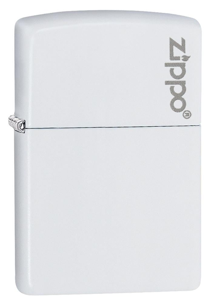 Zippo White Matte Logo Pocket Lighter -