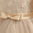 thumbnail image 5 of BRGZLK Girls Flower Dresses Solid Color Long Sleeve Round Neck Gown Flower Girl Host Stage Performance Maxi Princess Dress Rose Gold 3-4 Years, 5 of 5