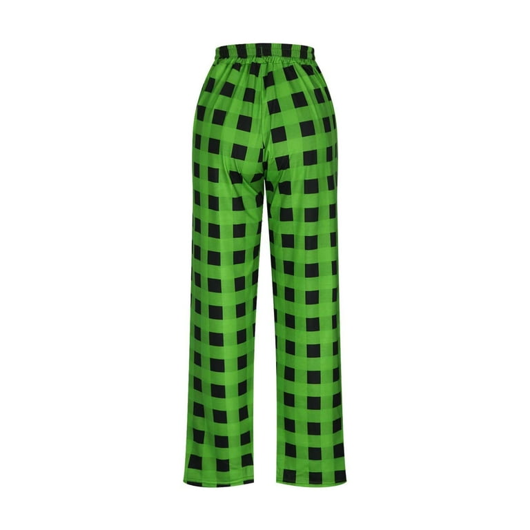 Ydkzymd Mens Buffalo Plaid Pajama Pants Buffalo Plaid Flannel Buffalo Plaid Pajama Pants Men Pj Lounge High Waist Pajamas Pants Sleepwear Straight Leg with Pockets Pants M Green Walmart
