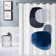 thumbnail image 2 of ChaudArt Blue and Grey Shower Curtain Geometry Bath Curtain for Bathroom Modern Minimalist White Waterproof Fabric Shower Curtain with Hooks 72x72 Inch C80, 2 of 3
