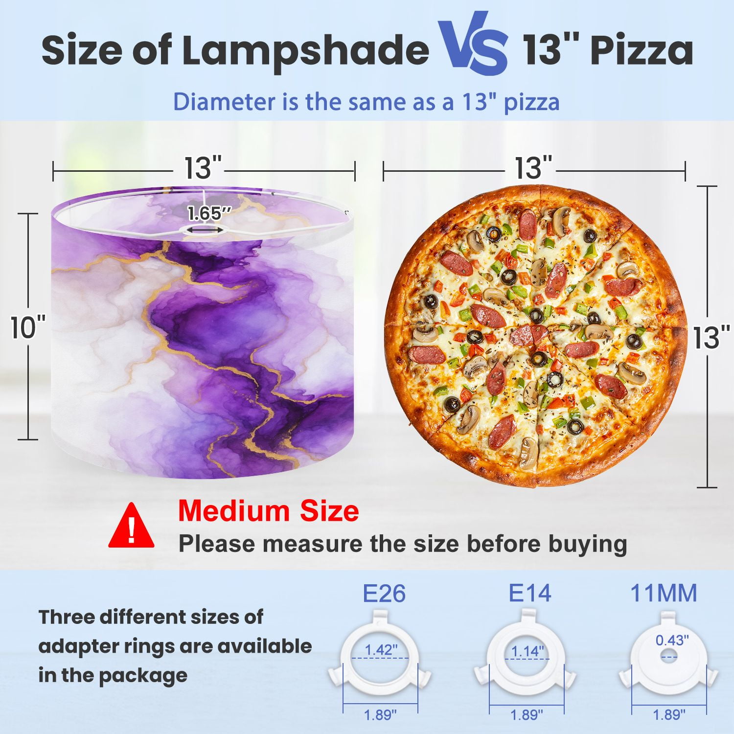 Lampshades 2 Pack Purple gold abstract marble liquid ink art painting paper 13"x13"x10" Light Shade for Table Lamps Floor Lamps Drum Lamp Shades Lampshade Replacement Easy Assembly